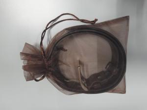 CS625/2024 BROWN LEATHER BELT IN TRANSPARENT CLOTH BAG